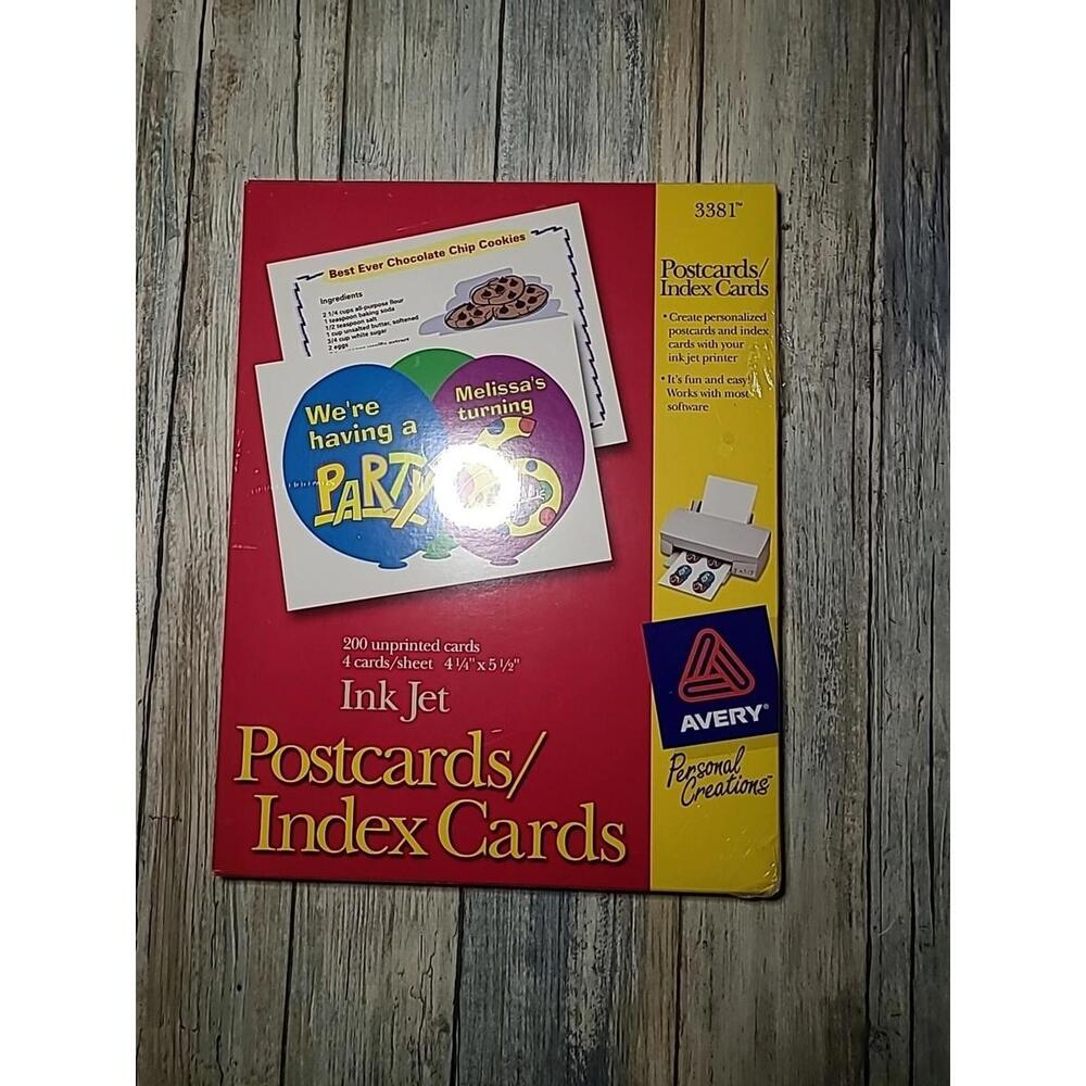 Avery 3381 Inkjet Postcards Cards Index 200 Cards